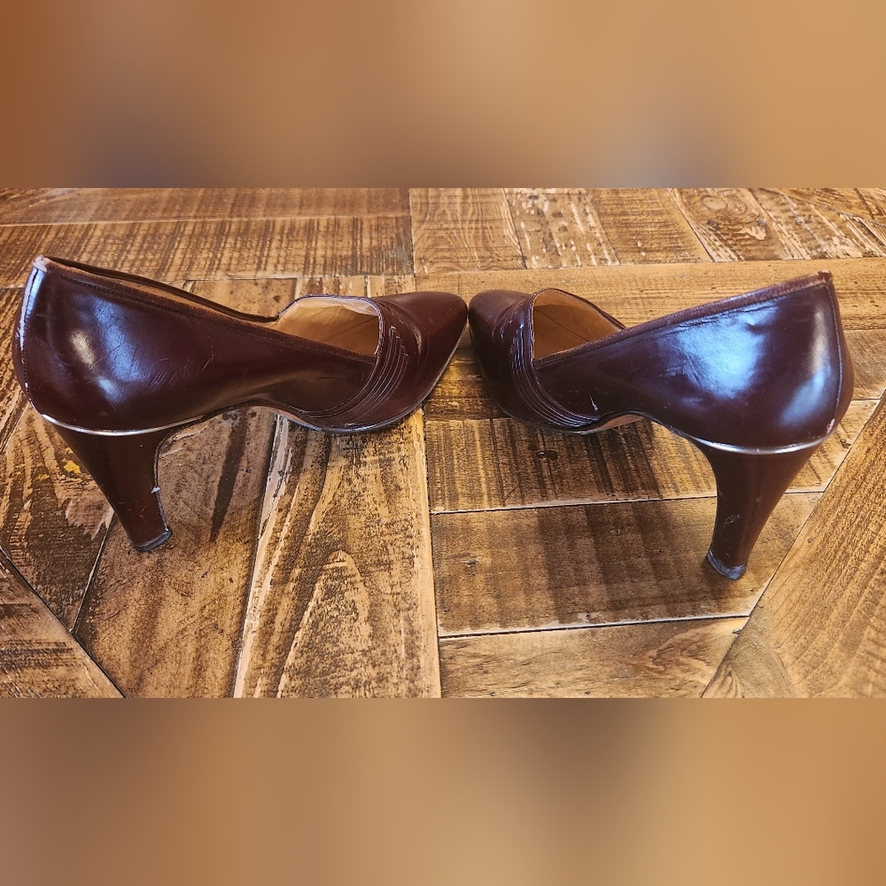 Vintage Gucci Made in Italy Brown Pumps Size 39.5 - Picture 8 of 14